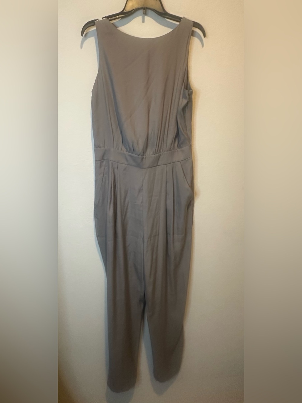 AX Armani Exchange Women Sleeveless  Taupe Drape Lightweight Jumpsuit Size 14
